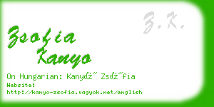 zsofia kanyo business card